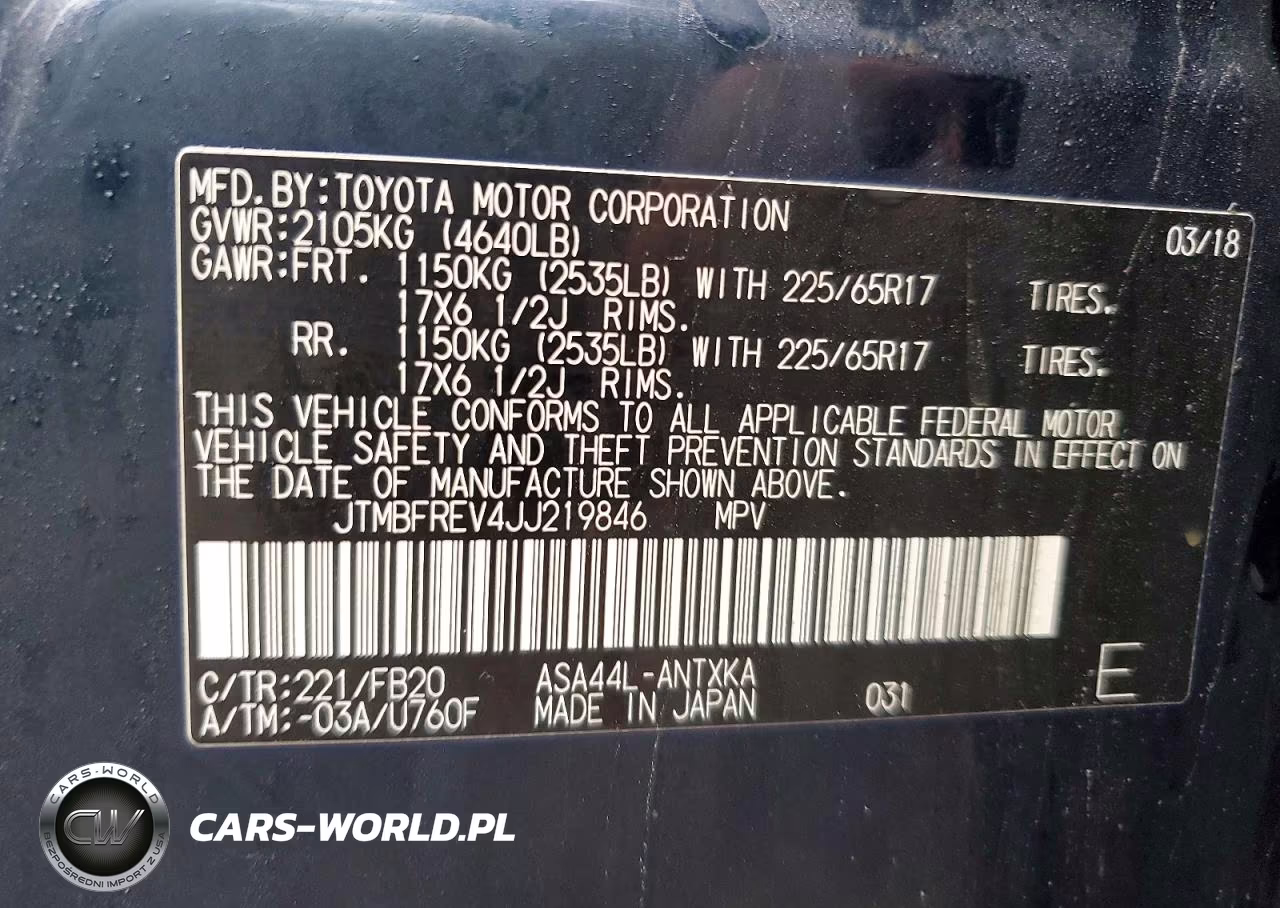 2018 Toyota Rav4 Le VIN:JTMBFREV4JJ219846 - 13