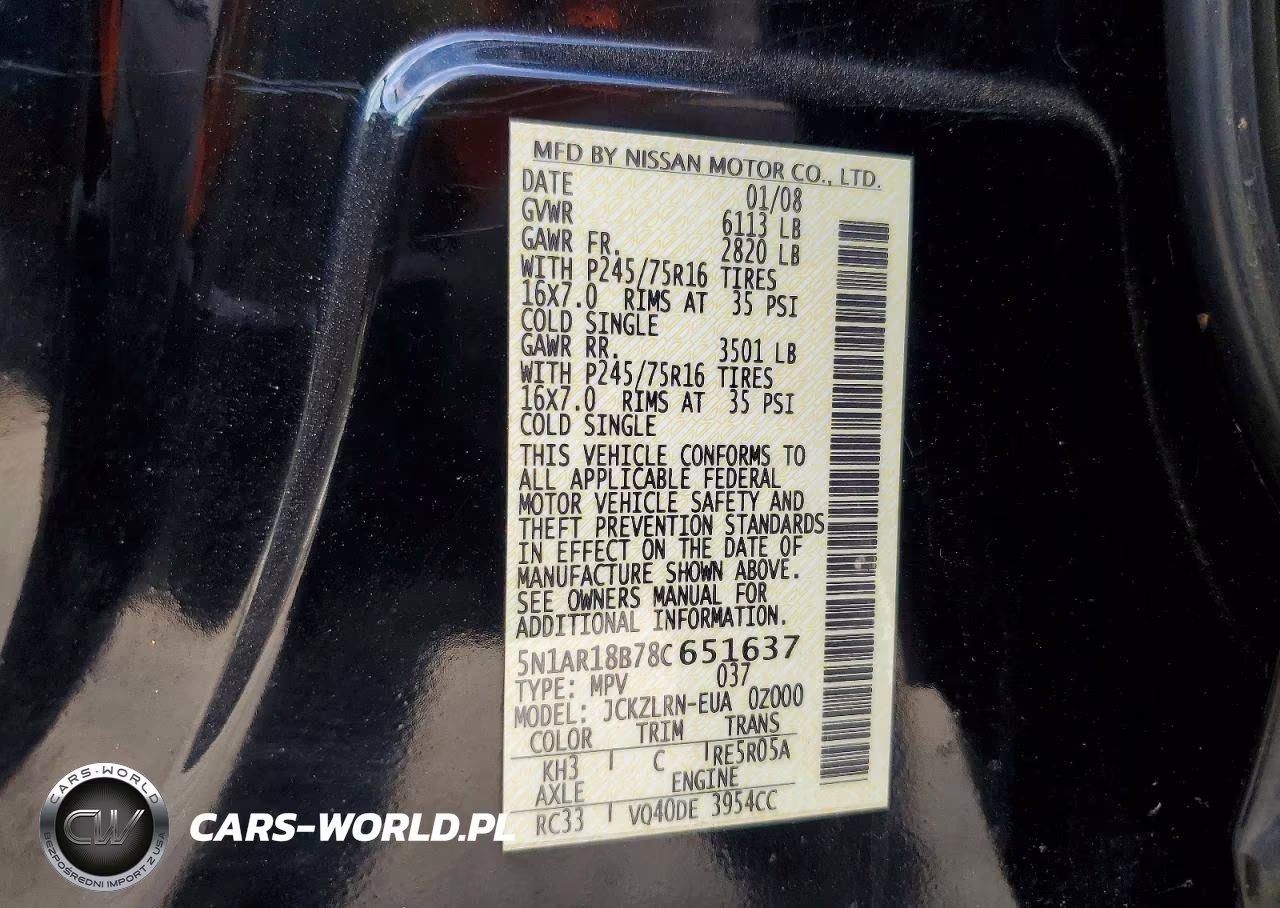 2008 Nissan Pathfinder S-Le-Se VIN:5N1AR18B78C651637 - 13