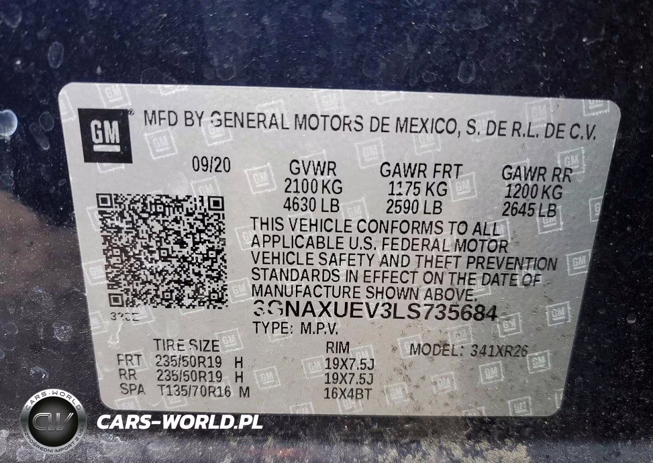 2020 Chevrolet Equinox Lt VIN:3GNAXUEV3LS735684 - 12