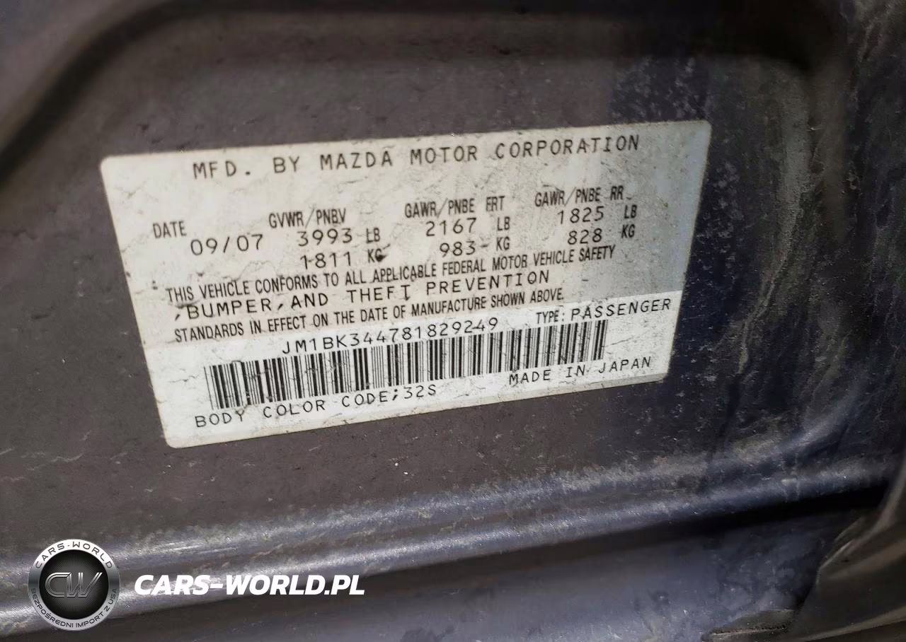2008 Mazda 3 Hatchback VIN:JM1BK344781829249 - 12