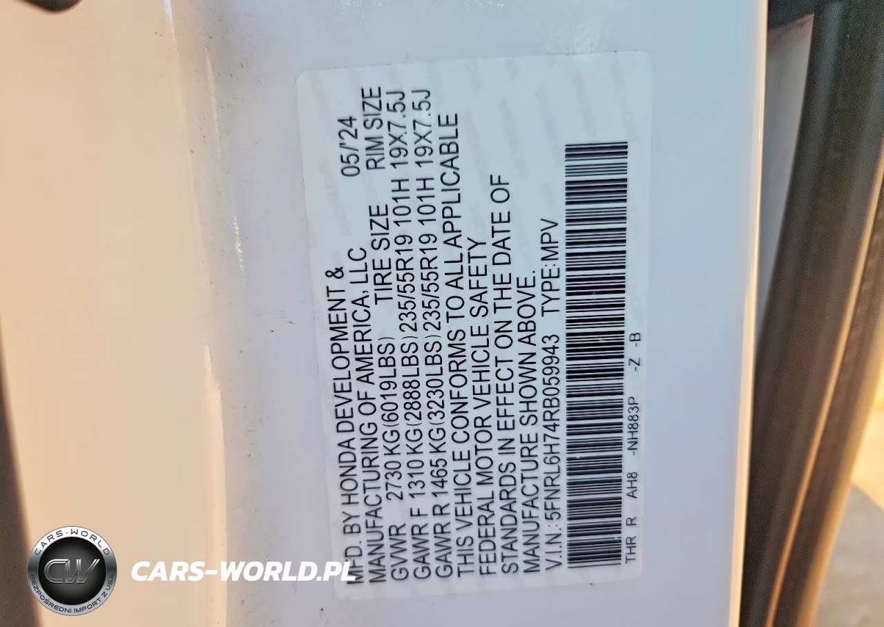 2024 Honda Odyssey Sport VIN:5FNRL6H74RB059943 - 14
