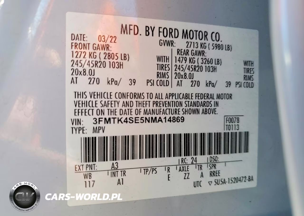 2022 Ford Mustang Mach-E Gt VIN:3FMTK4SE5NMA14869 - 13