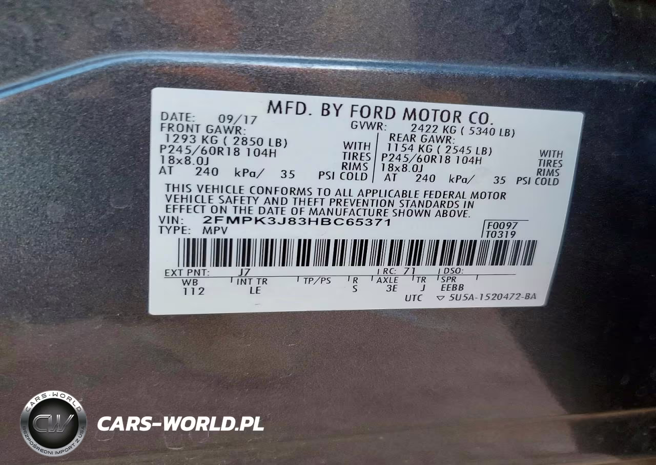 2017 Ford Edge Sel VIN:2FMPK3J83HBC65371 - 13