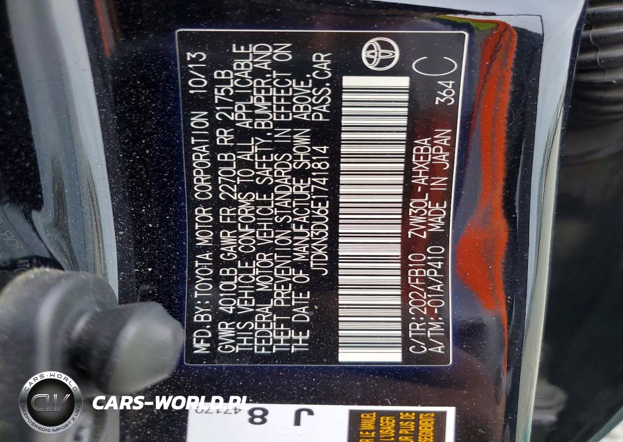 2014 Toyota Prius Two VIN:JTDKN3DU6E1741814 - 12