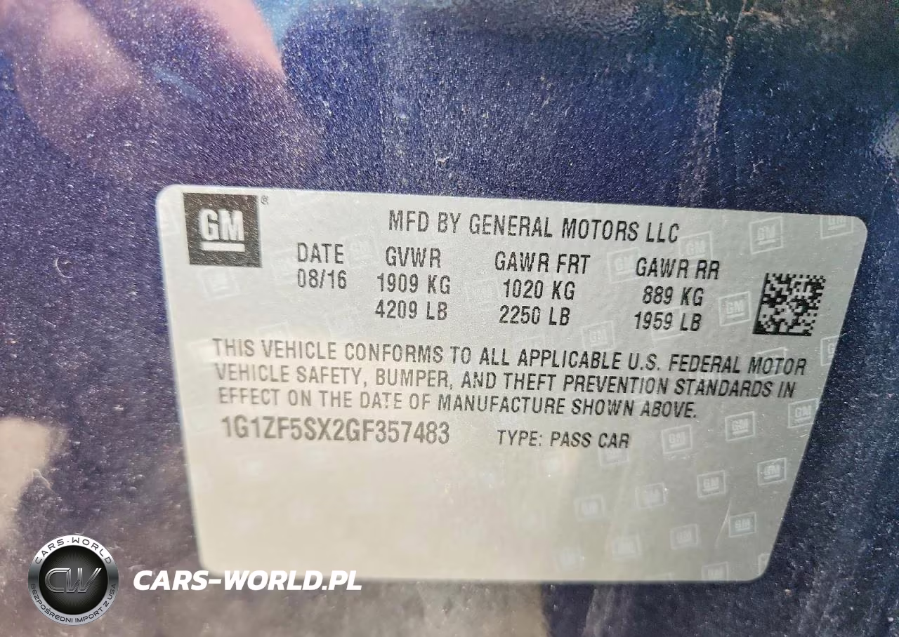 2016 Chevrolet Malibu Lt VIN:1G1ZF5SX2GF357483 - 12
