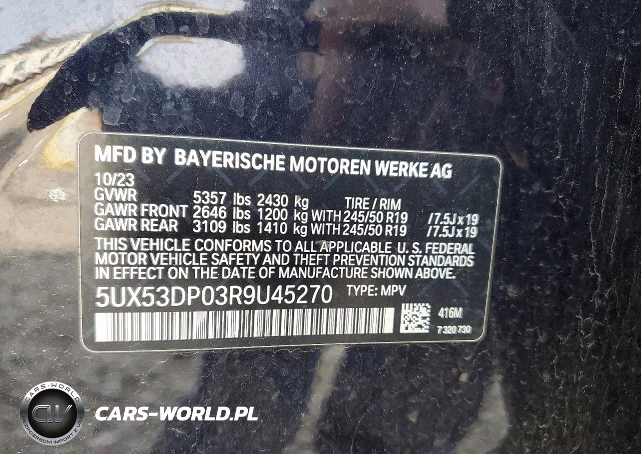 2024 BMW X3 xDrive30I VIN:5UX53DP03R9U45270 - 13