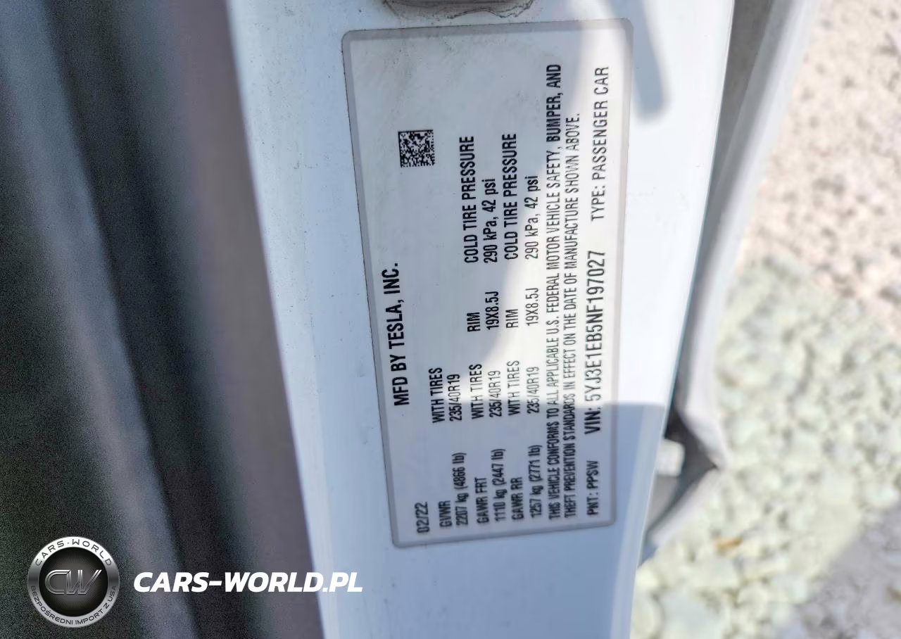2022 Tesla Model 3 VIN:5YJ3E1EB5NF197027 - 12
