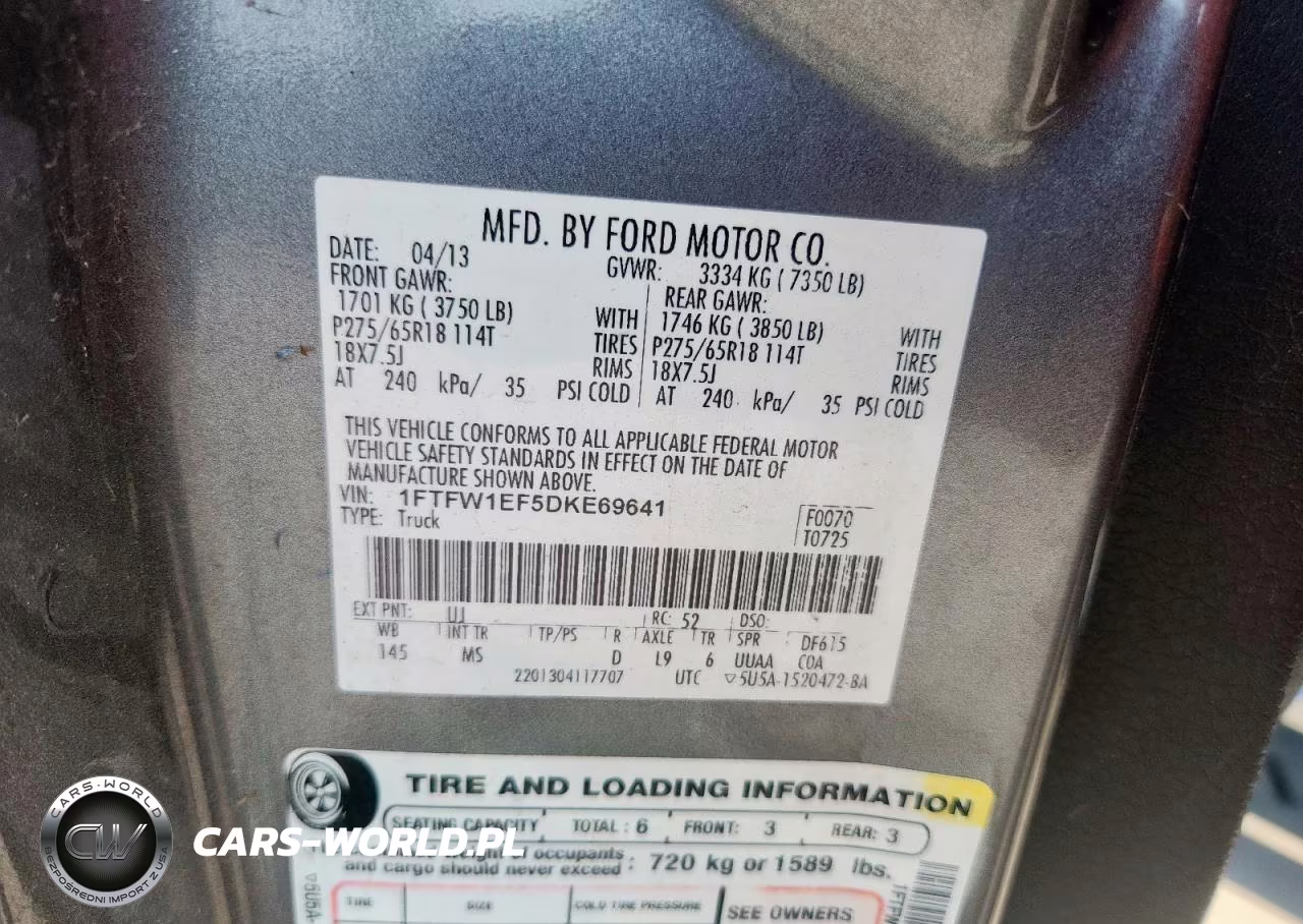 2013 Ford F150 Supercrew VIN:1FTFW1EF5DKE69641 - 12