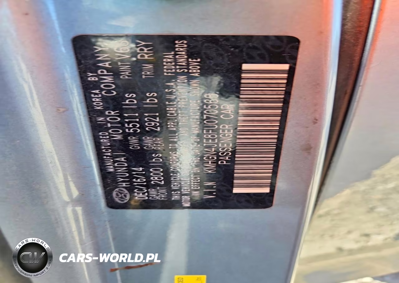 2015 Hyundai Genesis 3.8L VIN:KMHGN4JE8FU070568 - 12