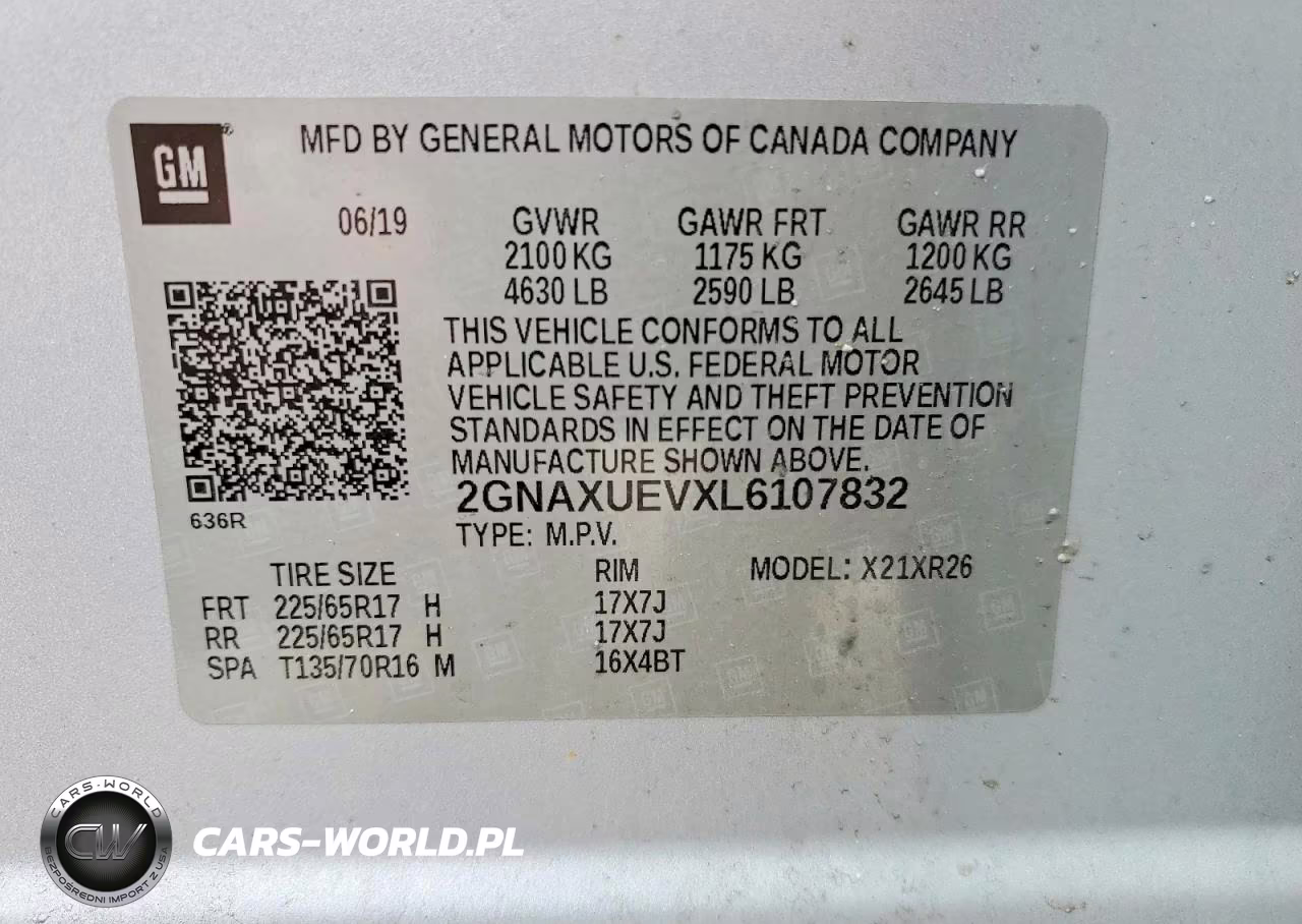 2020 Chevrolet Equinox Lt VIN:2GNAXUEVXL6107832 - 13