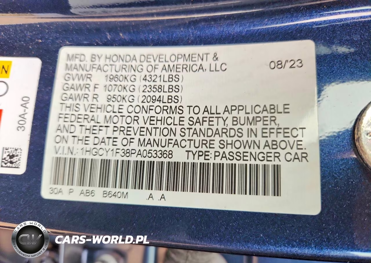 2023 Honda Accord Ex VIN:1HGCY1F38PA053368 - 13