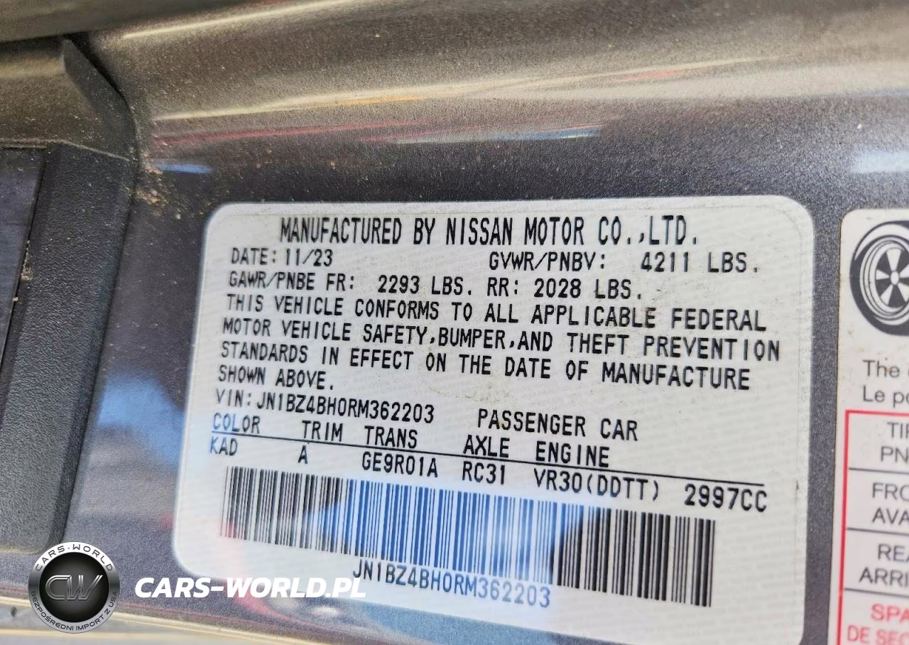 2024 Nissan Z Performance VIN:JN1BZ4BH0RM362203 - 10