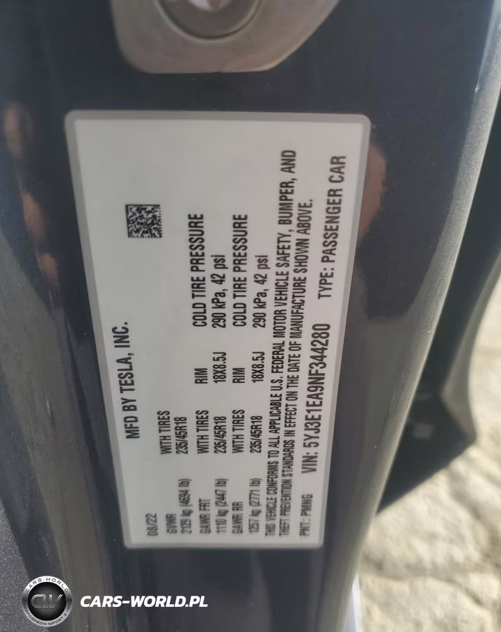 2022 Tesla Model 3 VIN:5YJ3E1EA9NF344280 - 12