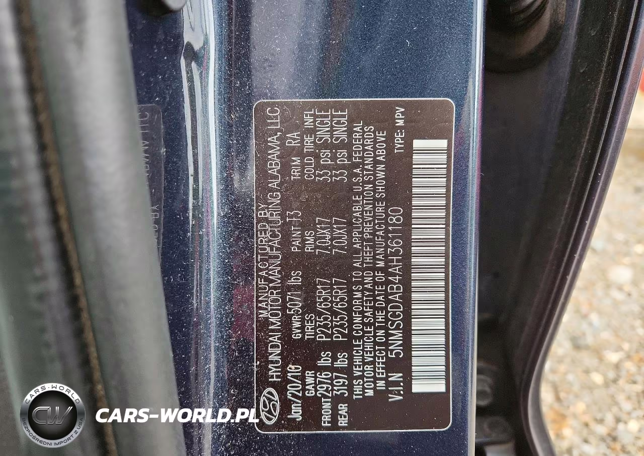 2010 Hyundai Santa Fe Gls VIN:5NMSGDAB4AH361180 - 13
