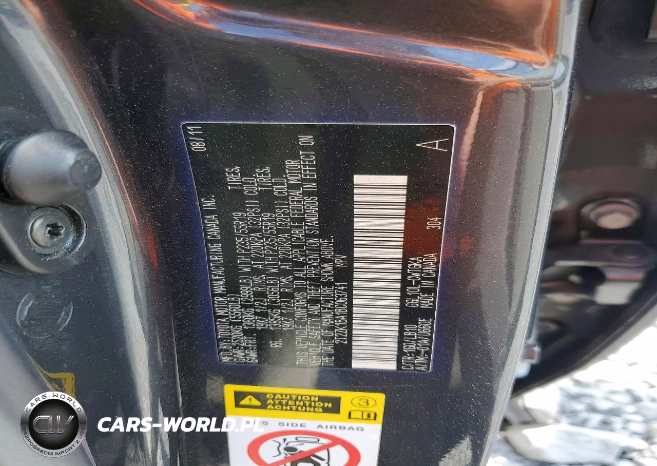 2011 Lexus Rx 350 Base VIN:2T2ZK1BA1BC063741 - 12