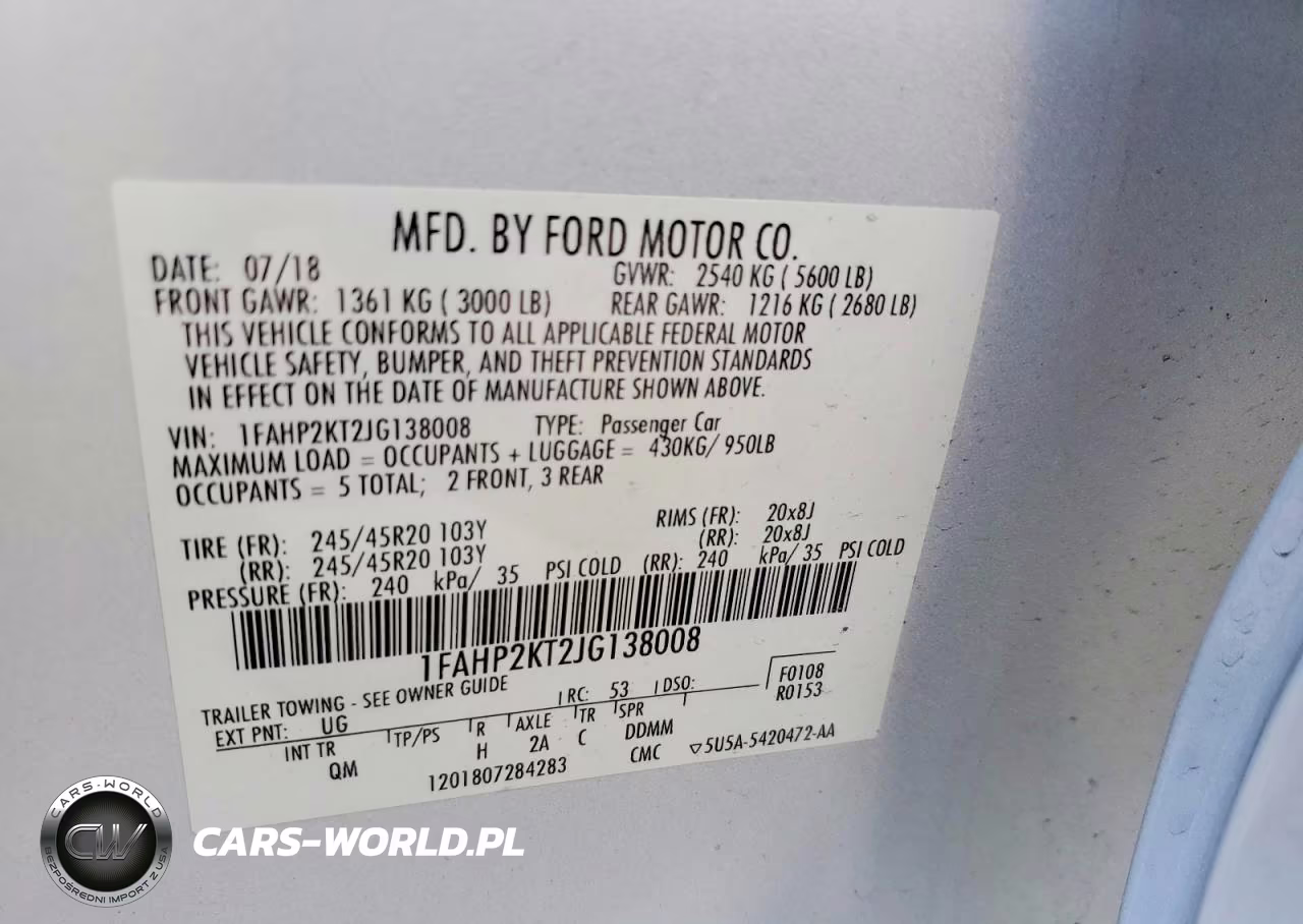 2018 Ford Taurus Sho VIN:1FAHP2KT2JG138008 - 13