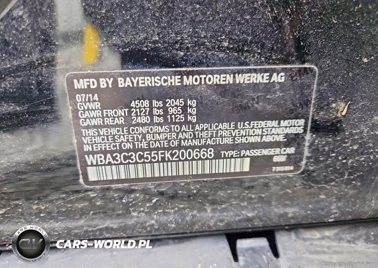 2015 BMW 320 I xDrive VIN:WBA3C3C55FK200668 - 13