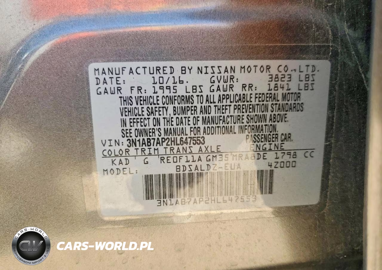 2017 Nissan Sentra Sv VIN:3N1AB7AP2HL647553 - 12