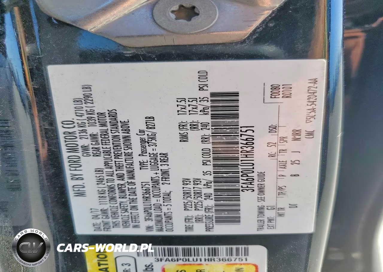 2017 Ford Fusion Se Hybrid VIN:3FA6P0LU1HR366751 - 13