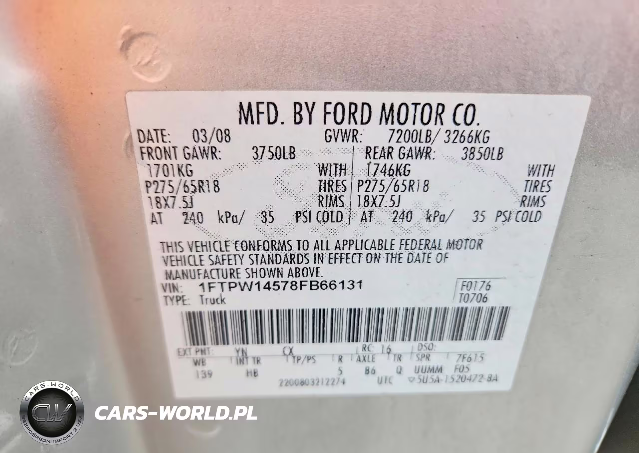 2008 Ford F150 Supercrew VIN:1FTPW14578FB66131 - 12