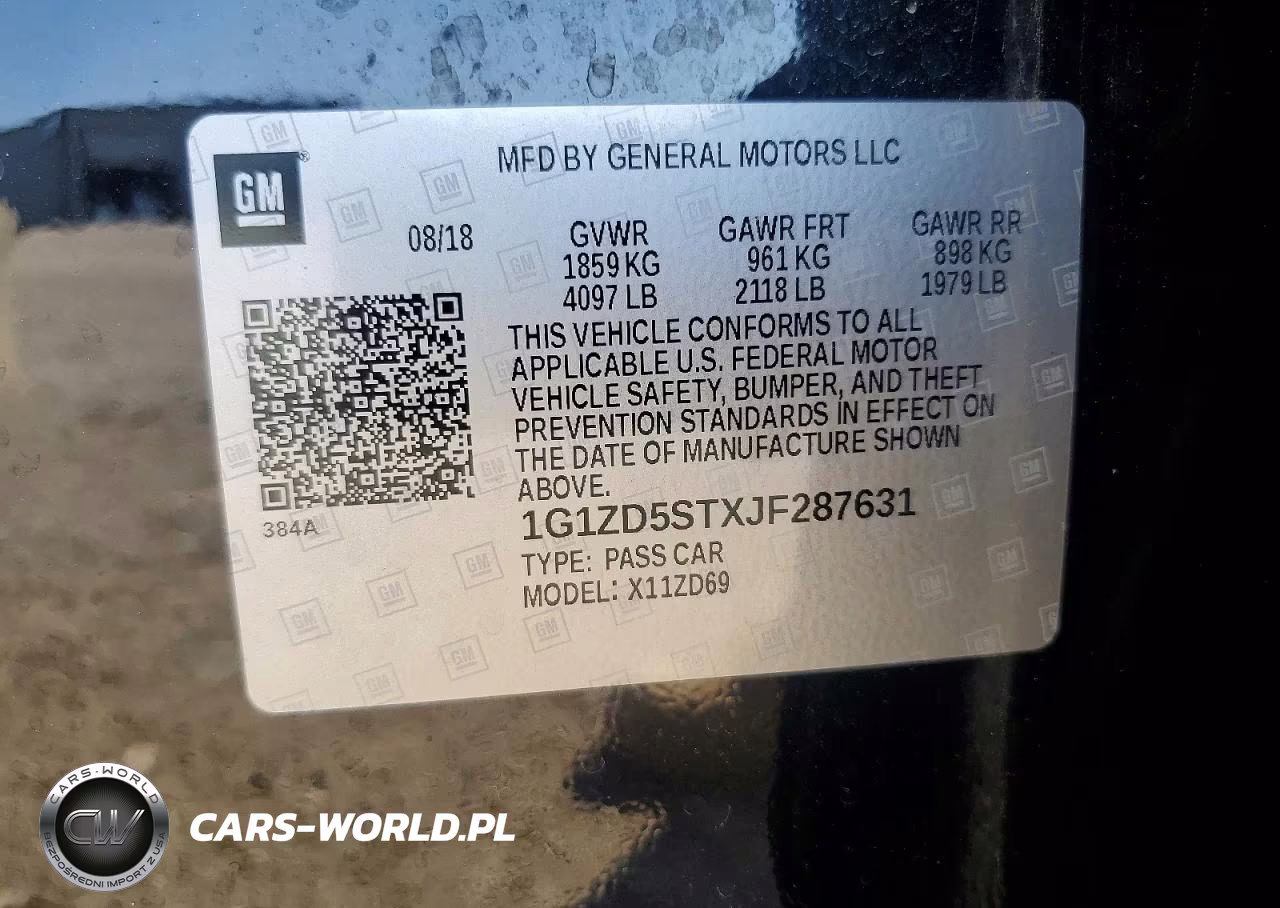 2018 Chevrolet Malibu Lt VIN:1G1ZD5STXJF287631 - 12