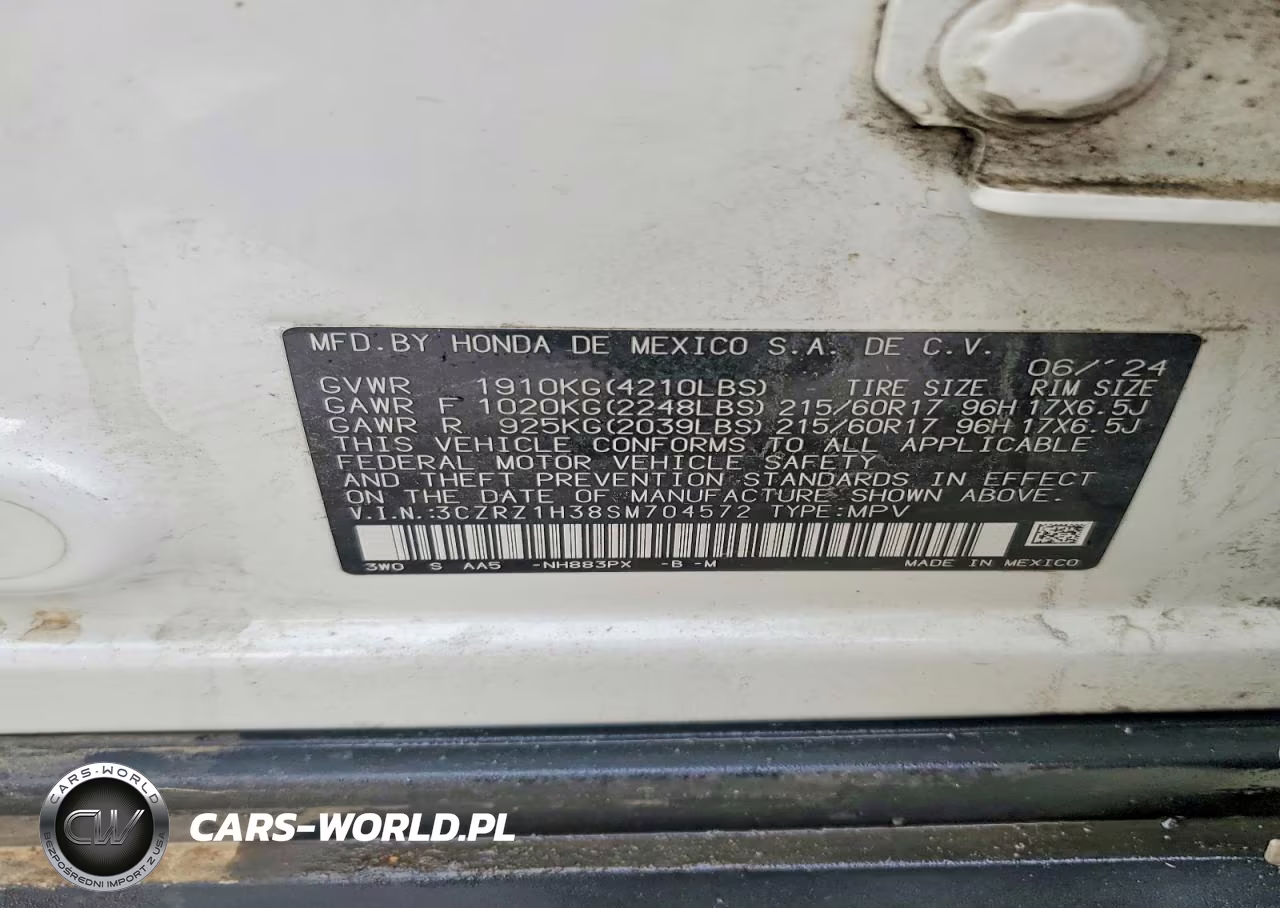 2025 Honda Hr-V Lx VIN:3CZRZ1H38SM704572 - 14