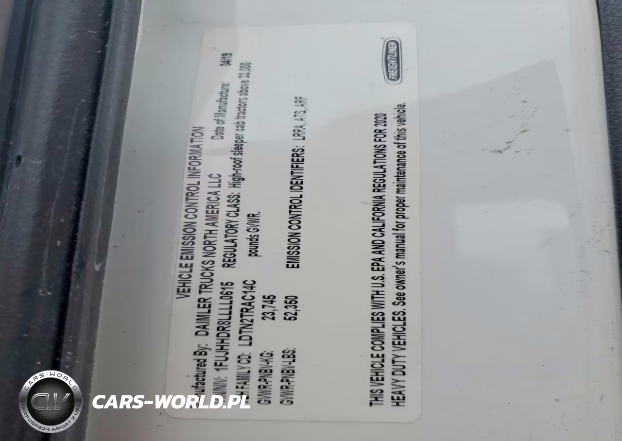 2020 Freightliner Cascadia 1 VIN:1FUJHHDR8LLLL0615 - 10