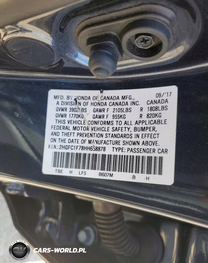 2017 Honda Civic Exl VIN:2HGFC1F78HH658878 - 13