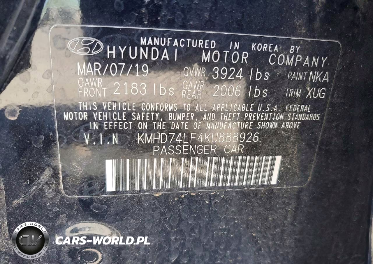 2019 Hyundai Elantra Se VIN:KMHD74LF4KU888926 - 12