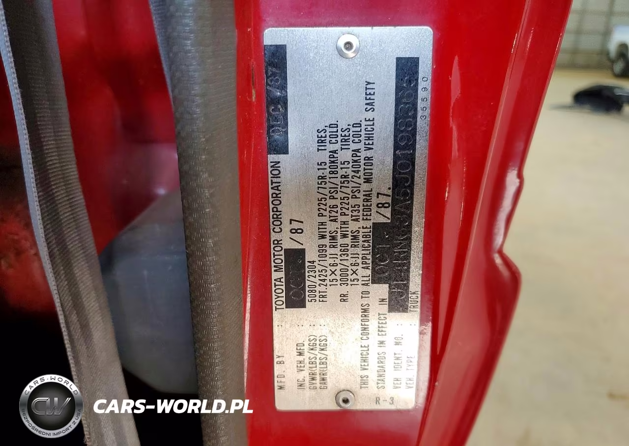 1988 Toyota Pickup Base VIN:JT4RN63A5J0198365 - 12