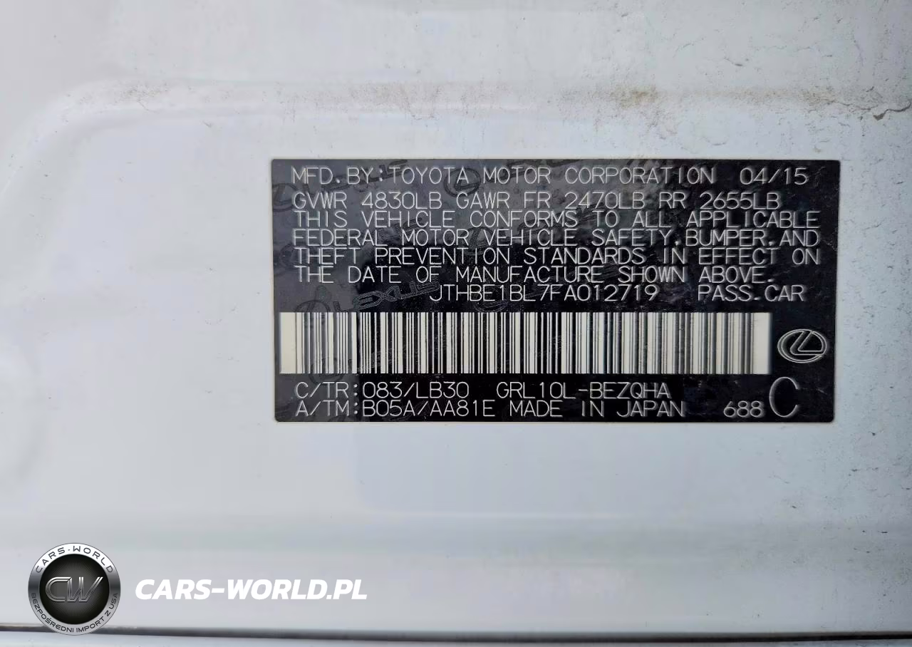 2015 Lexus Gs 350 Base VIN:JTHBE1BL7FA012719 - 13
