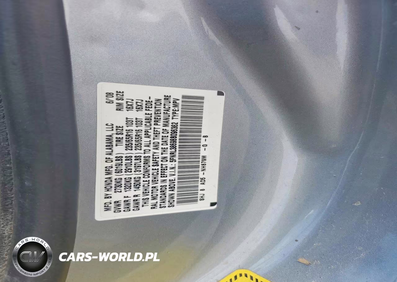 2008 Honda Odyssey Exl VIN:5FNRL38698B096362 - 13