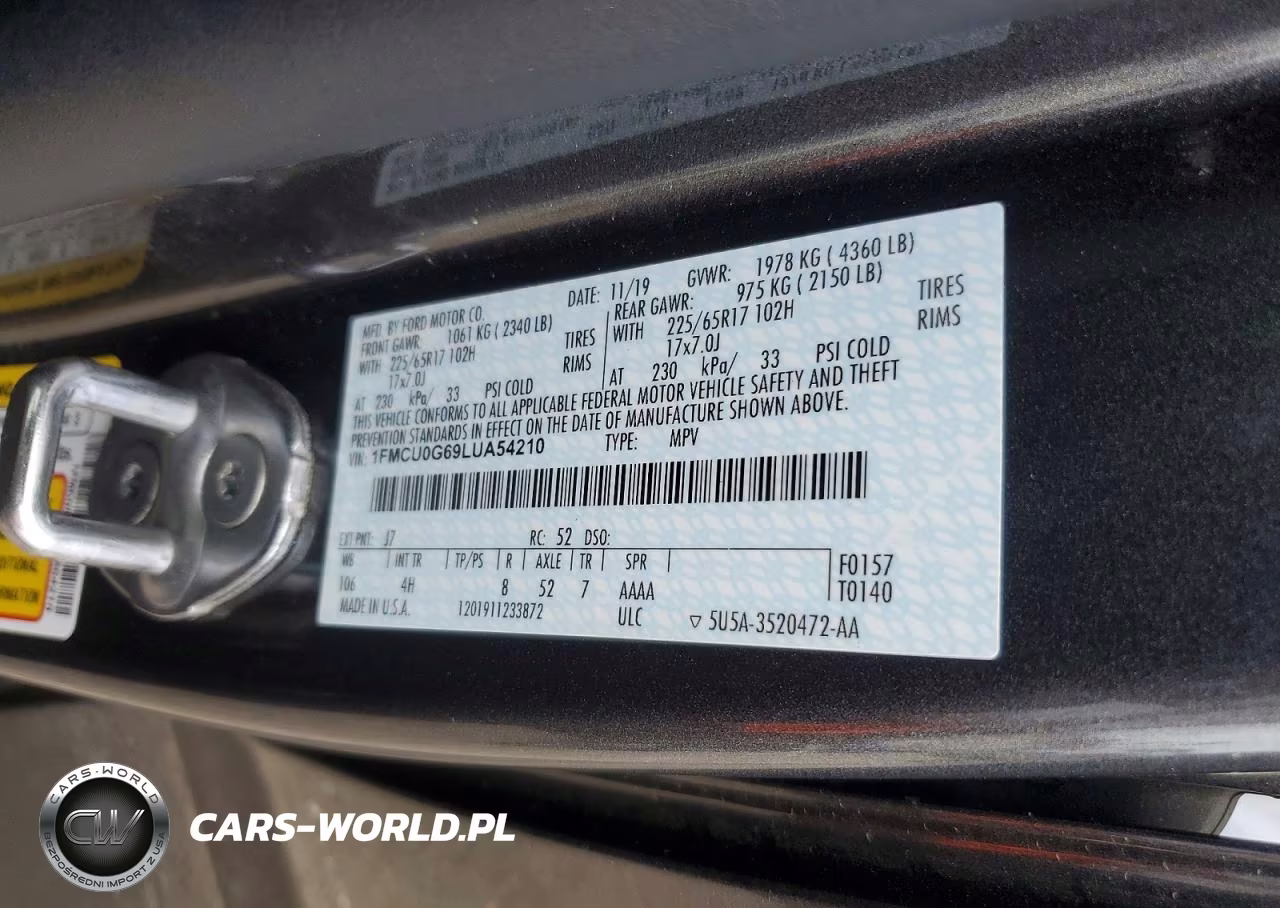 2020 Ford Escape Se VIN:1FMCU0G69LUA54210 - 12