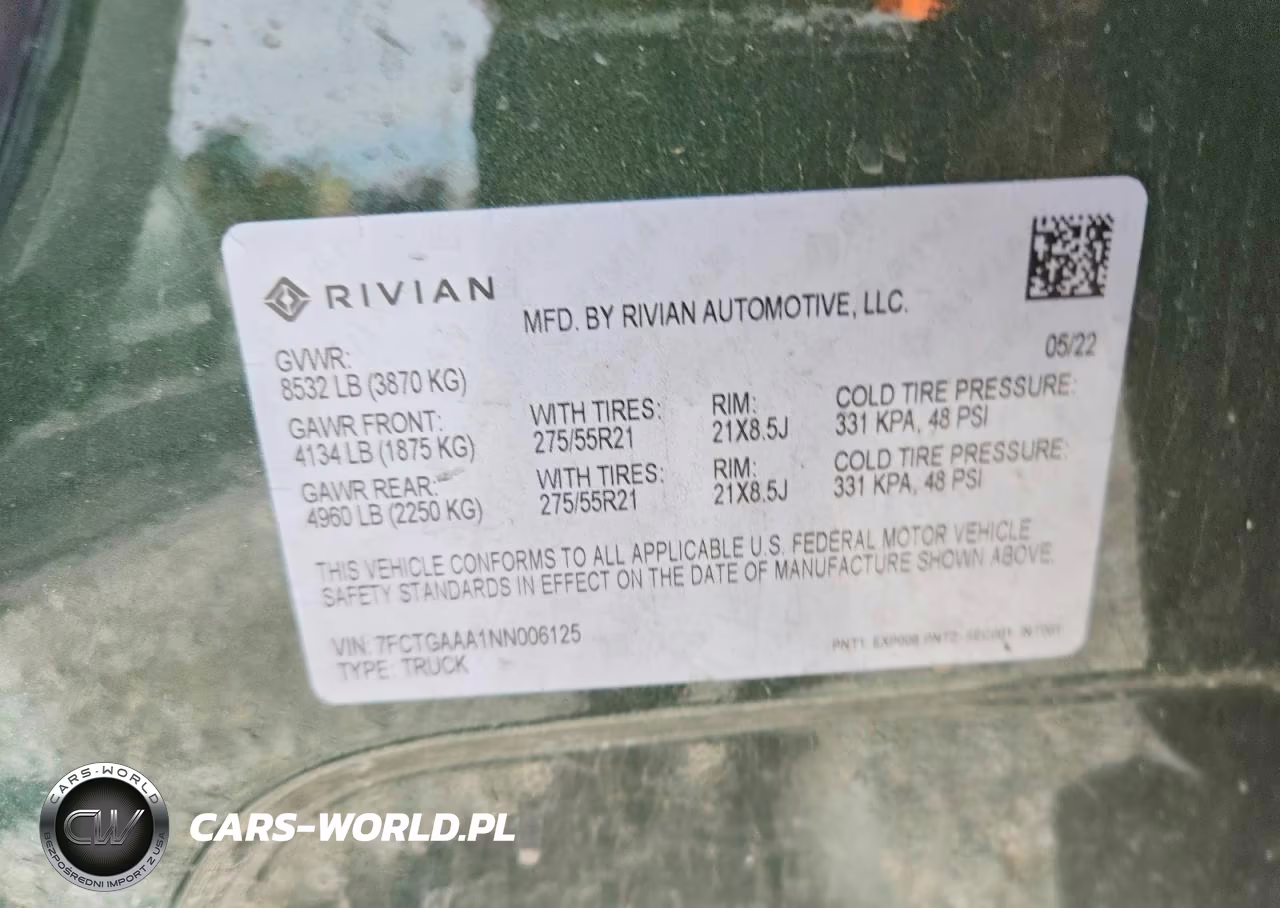 2022 Rivian R1T Adventure VIN:7FCTGAAA1NN006125 - 13
