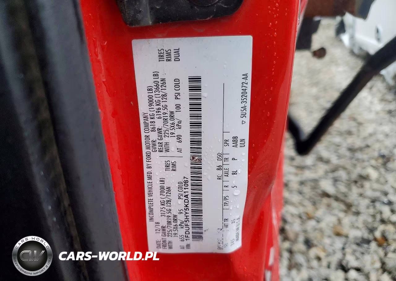 2019 Ford F550 Super Duty VIN:1FDUF5HY5KDA11087 - 12