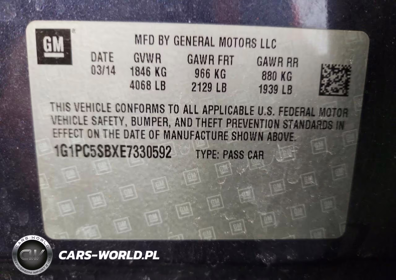2014 Chevrolet Cruze Lt VIN:1G1PC5SBXE7330592 - 12
