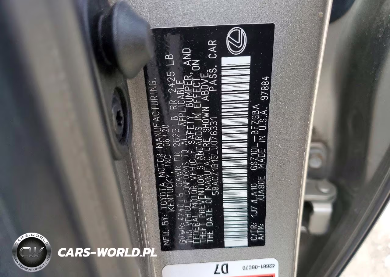 2020 Lexus Es 350 Base VIN:58ACZ1B15LU076331 - 13