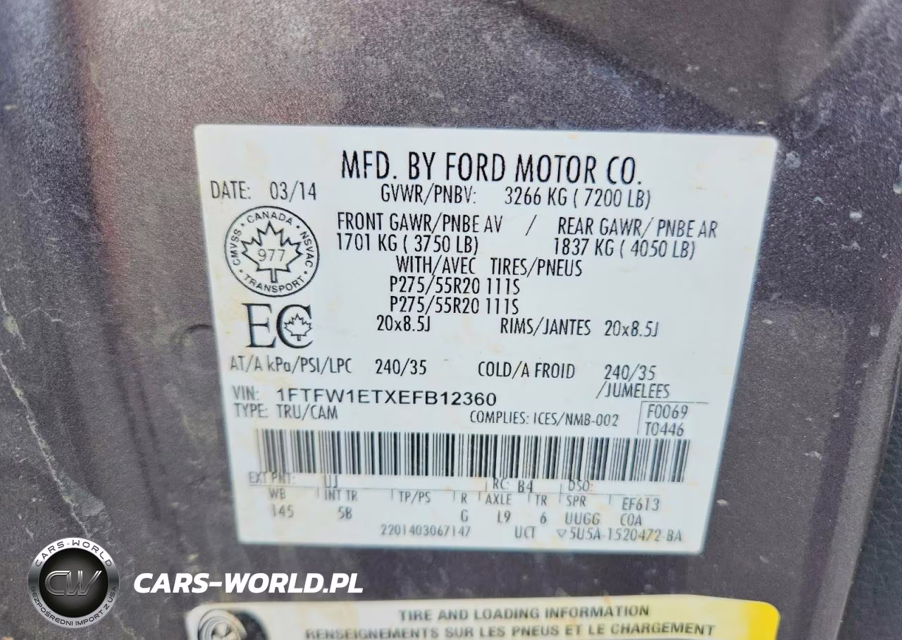 2014 Ford F150 Supercrew VIN:1FTFW1ETXEFB12360 - 13