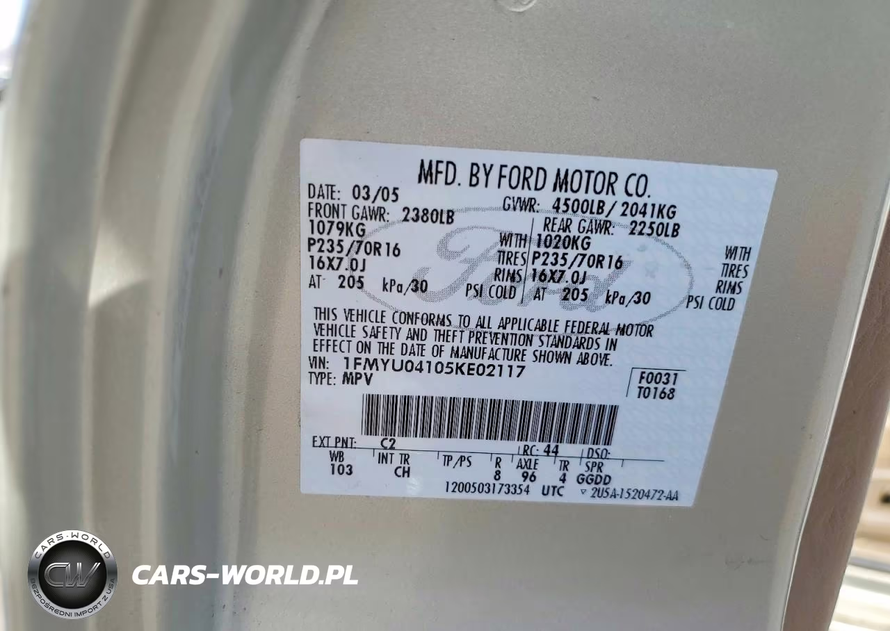 2005 Ford Escape Limited VIN:1FMYU04105KE02117 - 13