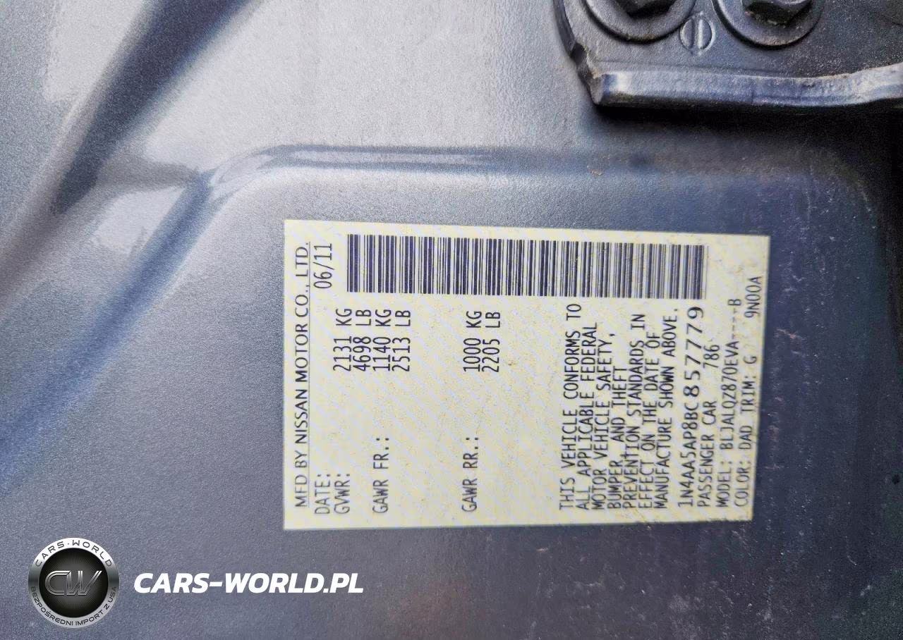 2011 Nissan Maxima 3.5 S VIN:1N4AA5AP8BC857779 - 13