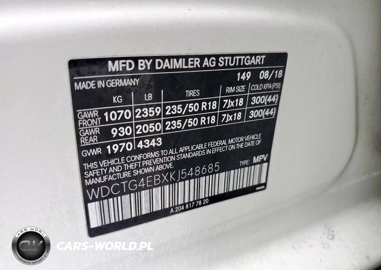 2019 Mercedes-Benz Gla 250 VIN:WDCTG4EBXKJ548685 - 12