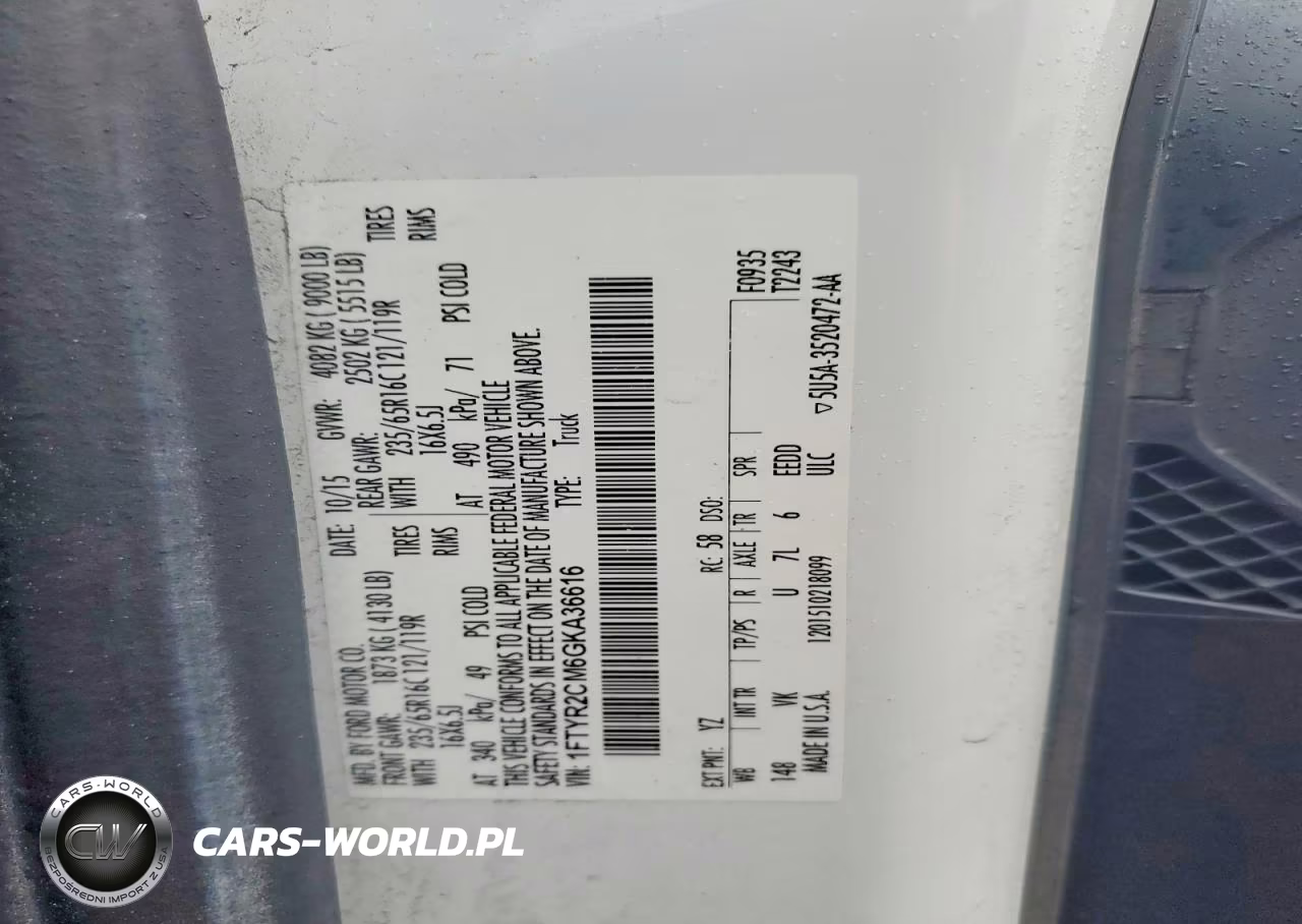2016 Ford Transit T-250 VIN:1FTYR2CM6GKA36616 - 12