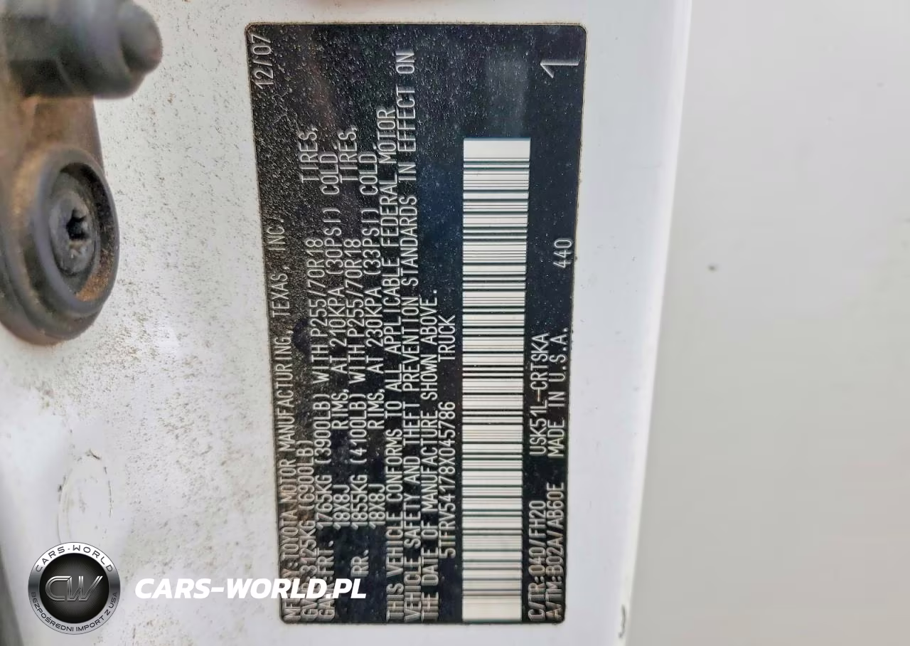 2008 Toyota Tundra Grade VIN:5TFRV54178X045786 - 12
