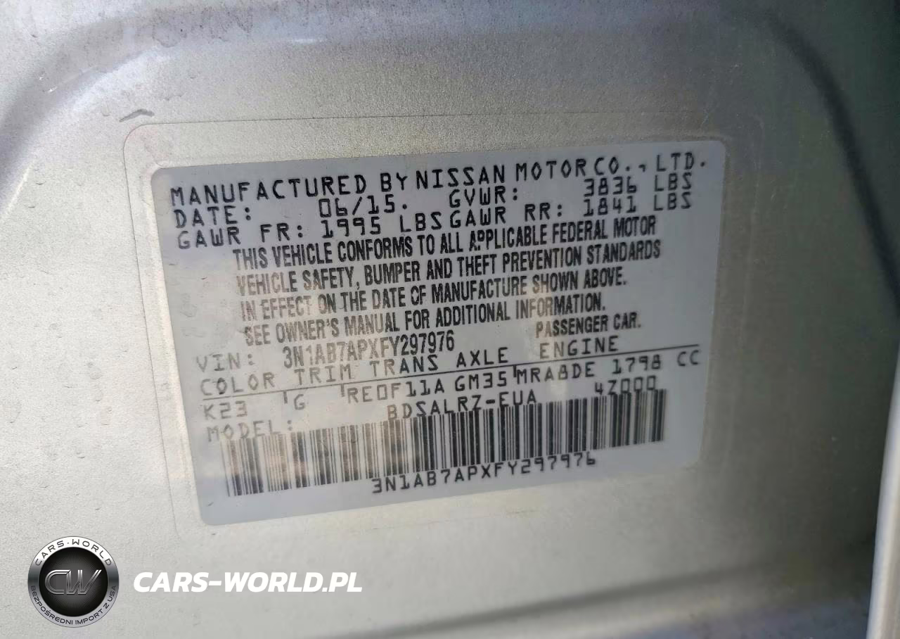 2015 Nissan Sentra Sr VIN:3N1AB7APXFY297976 - 12