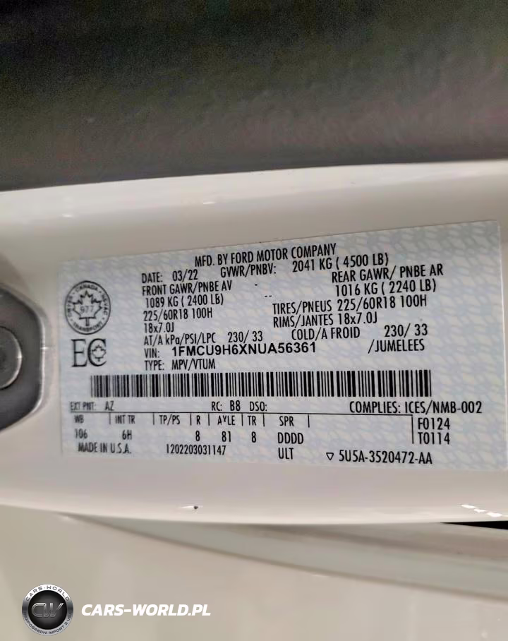 2022 Ford Escape Sel VIN:1FMCU9H6XNUA56361 - 14