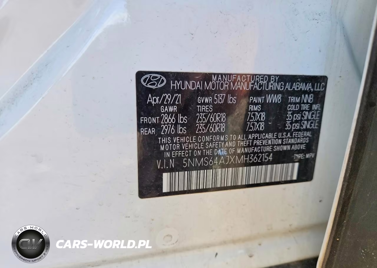2021 Hyundai Santa Fe Sel VIN:5NMS64AJXMH362154 - 13