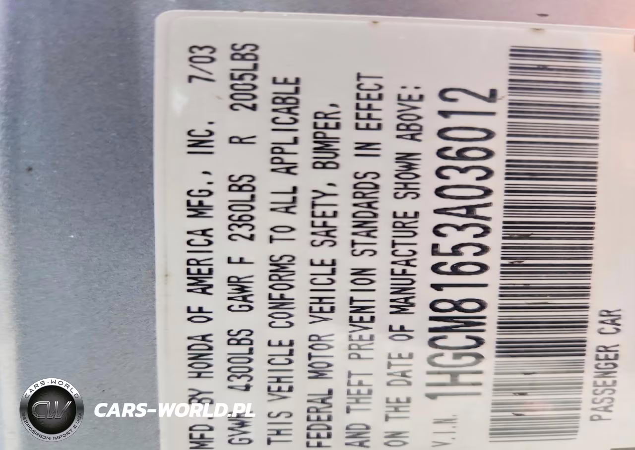 2003 Honda Accord Ex VIN:1HGCM81653A036012 - 12