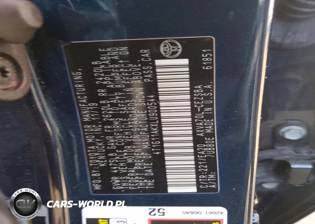 2020 Toyota Camry Se VIN:4T1G11AKXLU900544 - 12