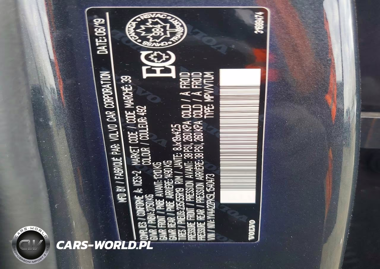 2020 Volvo Xc90 T6 Momentum VIN:YV4A22PK5L1540473 - 13
