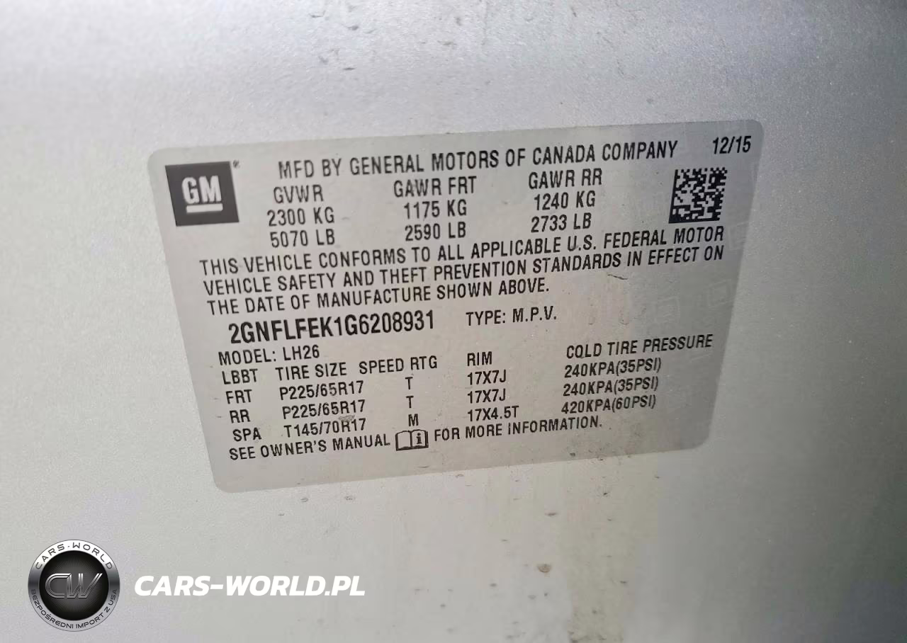 2016 Chevrolet Equinox Lt VIN:2GNFLFEK1G6208931 - 13
